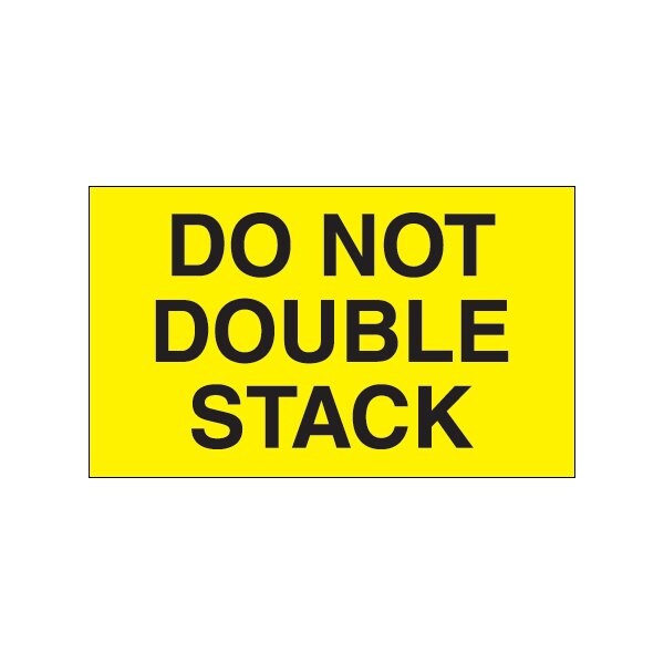 Bsc Preferred 3 x 5'' - ''Do Not Double Stack'' Fluorescent Yellow Labels BUY00024008 - main